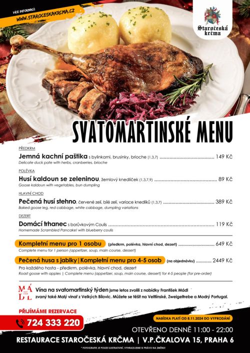 Svatomartinské Menu od 8.11.2024